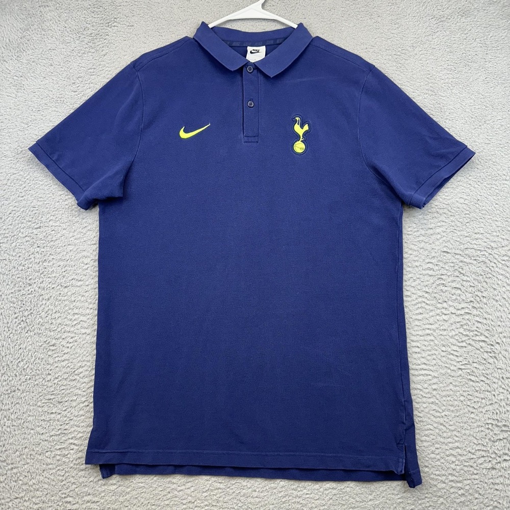 Tottenham Hotspur Polo Shirt Mens Large Blue Premier League Soccer Nike Pique - Picture 2 of 11